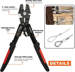 Wire Rope Crimp Kit with 100ft 1/16 304 Stainless Steel Cable 7&times;7 Strand Core, 6