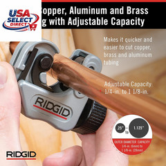 2-In-1 Close Quarters Tubing Cutter for 1/4&Prime; to 1-1/8&Prime; Tubing