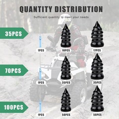 35 Pcs Tire Repair Rubber Nail Self Tapping Tire Repair Screws Kit for Trucks M