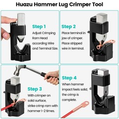 Hammer Lug Crimper Tool, Huazu Wire Terminal for Black