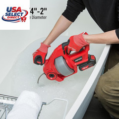 20V Cordless Electric Drain Auger 25Ft Auto-Feed Drain Snake with Battery