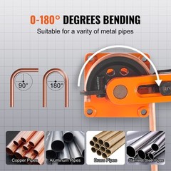 VEVOR Manual Pipe Tube Bender 3/8&Prime; to 1&Prime; OD with 7 Dies 180&deg; Bending Tools