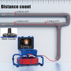 9&Prime; Sewer Camera 100m/328ft Pipe Inspection Camera w/ 512hz Sonde Self Leveling