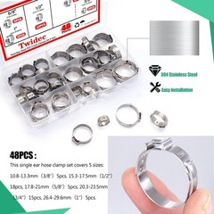 48PCS 5 sizes PEX Cinch Clamps Kit- Stainless Steel Pex Crimp Rings for Pipe &hellip;
