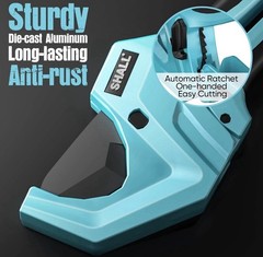 SHALL Pipe Cutter for PVC PPR PE PEX Cuts up to 2-1/2&rdquo; HD Aluminum Ratchet