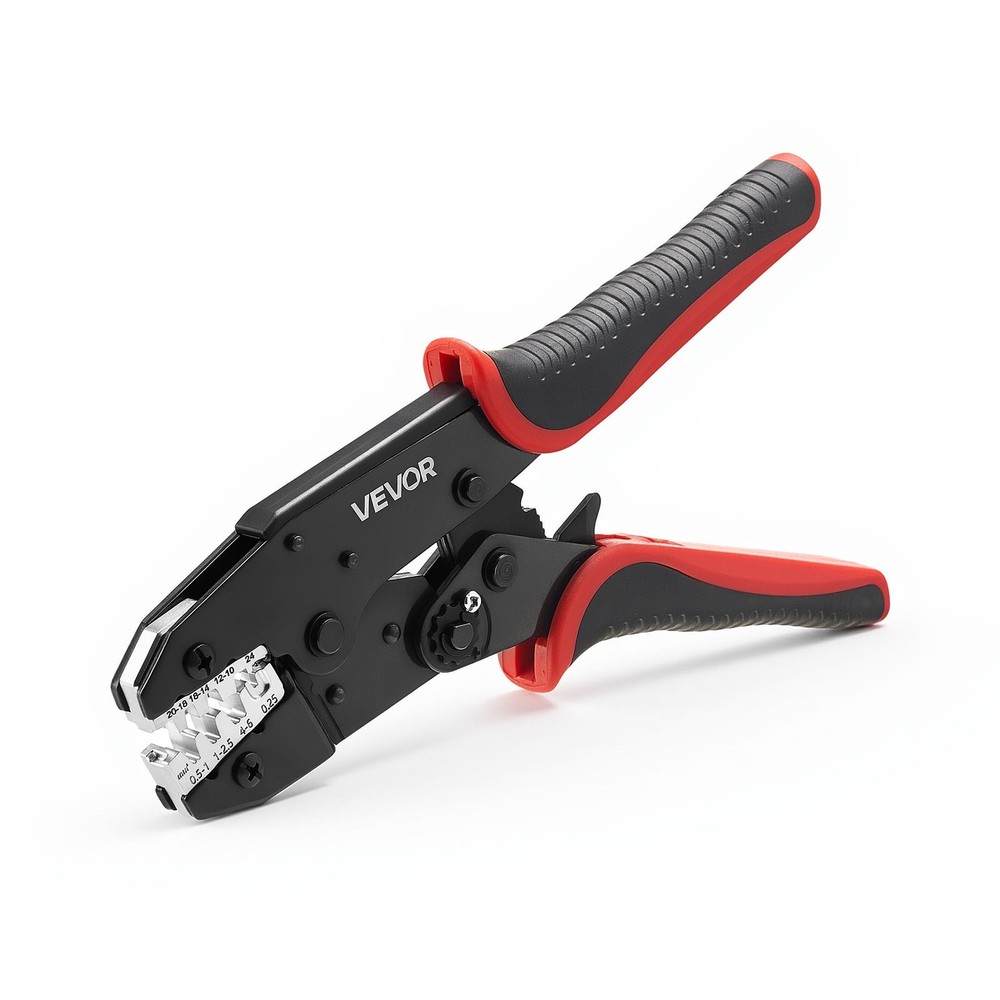VEVOR Crimping Tool Ratcheting Wire Crimper 24-10 AWG for Electrical Terminals