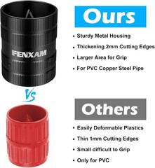 Compact Deburring Tool for Hard Tubes &ndash; 1/4&Prime; to 1-5/8&Prime; Inner/Outer Chamfer