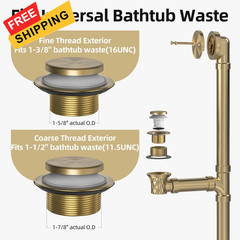 Sogmeter Brushed Gold Tub Drain Kit with Hair Catcher, Premium