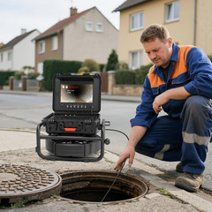 165FT Sewer Camera with 10&Prime; HD Screen, Audio, 32GB &ndash; Ideal for Plumbers