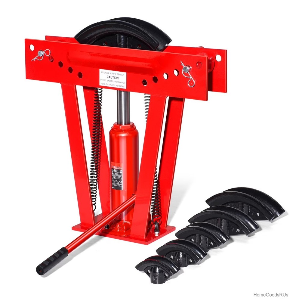 12 Ton Hydraulic Pipe Bender Manual Metal Tube Bending Machine 6 Dies 1/2 2