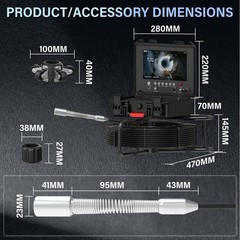 9&Prime; Monitor Sewer Camera Pipe Inspection Camera w/ Meter Counter 7mm/30M 32GB