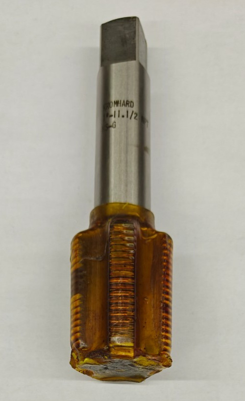 Kromhard 1&Prime;-11-1/2 NPT Pipe Tap Bottoming HSS Ground Small Shank 5 Flutes USA