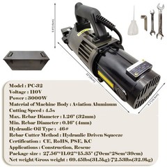 110V PC-32 Hand-Held Aviation Aluminum Steel Bar Cutting Machine 0.16&Prime;-1.26&Prime;