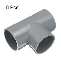 8pcs PVC Fitting 1-1/2&Prime; 3 Ways Connector Build Grade Pipe Coupling, Grey