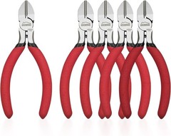 5 inch Wire Cutters, 5 Pack, Diagonal Cutters, Side Wire Snips | Small Diagonal