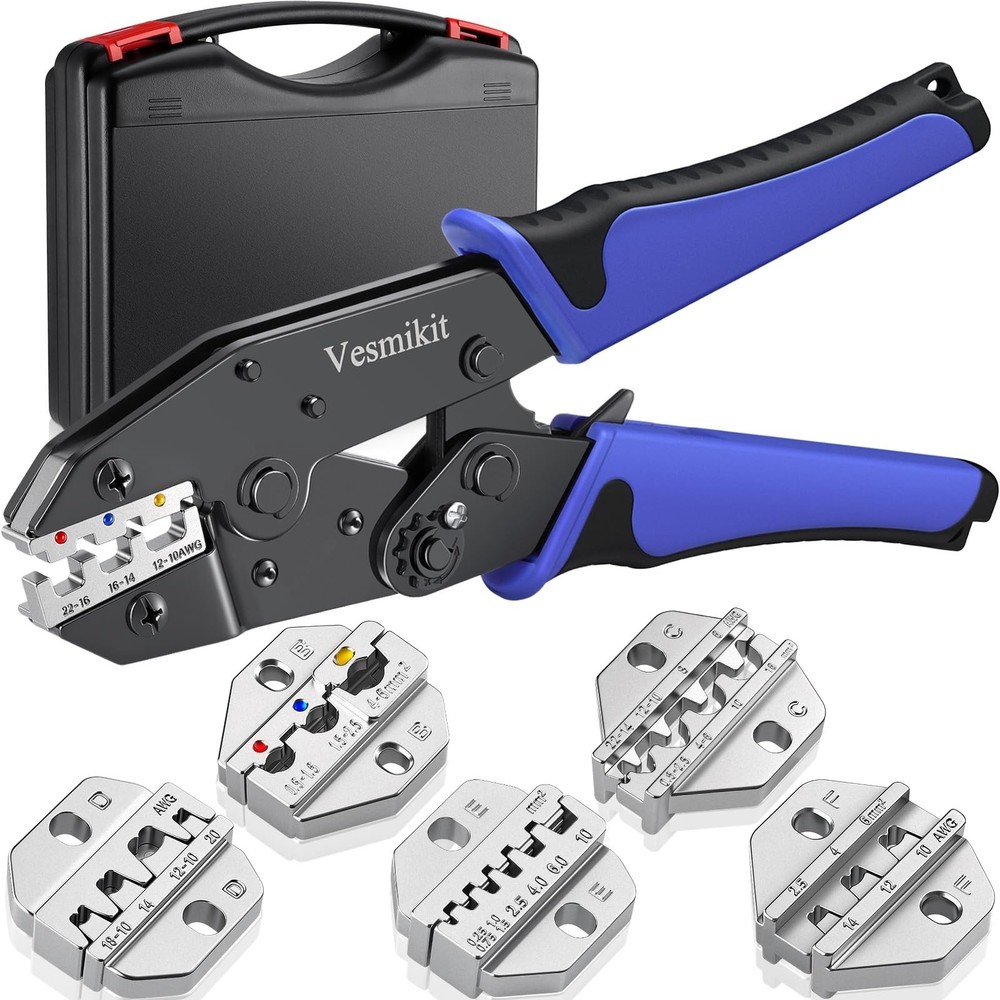 Crimping Tool Set 6PCS &ndash; Ratchet Wire Crimping Tool for Heat Shrink,Insulated&hellip;