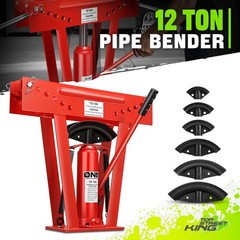 24x 6.2x 21.6 Manual Hydraulic 12 Ton Pipe Bender Exhaust Tube w/ 6 Bending Dies