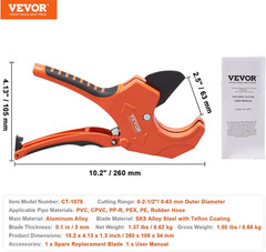 PVC Pipe Cutter, up to 2-1/2&Prime; O.D. Ratchet Pipe Cutter Heavy Duty, Professional