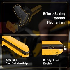 TOLESA PVC Pipe Cutter 3-Gear Adjustable, Cuts Up to 2-1/2&rdquo;, Black&yellow