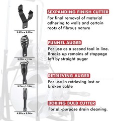 Drain Snake Drill Attachments,8-Piece Drain Cleaner Combination Cutter Heads, Us