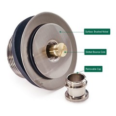 VATTNO Bath tub Drain Kit 1-7/8&Prime; 1-1/2-11.5NPSM Brushed Nickel Brass