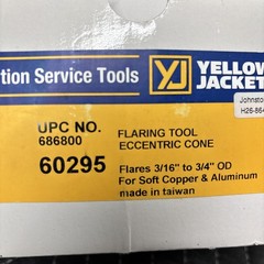 Yellow Jacket Flaring Tool with Eccentric Cone, 45 DEG, 3/16 to 3/4 in 60295