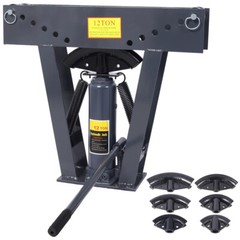 12 Ton Pipe Bender Manual Hydraulic, Piping Bending Exhaust Tube Fabric w/6 Dies