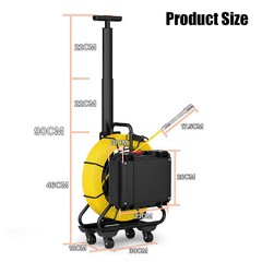50m Sewer Pipe Inspection Camera with Pull Rod w/ 512hz Self Leveling 9&Prime; Monitor