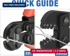 iCrimp Wire Rope Crimping Tool for Aluminum Loop Sleeve, Two Barrel Ferrule, Ova