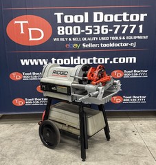 Ridgid 1224 1/2&rdquo;-4&rdquo; Pipe Threader on Stand 2 Die Heads 711 714 GREAT SHAPE #3