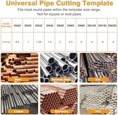10PCS Pipe Cutting Guides, Precision Pipe Saddle Template, Artificial Leather Pi