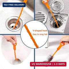 8 Pack 25inch Drain Snake Clog Remover, Drain Hair Remover, Sink Snake Drain Aug