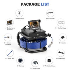 Zelcan 50m/164ft Sewer Camera Pipe Inspection HD Drain Camera 4.3 inch Screen