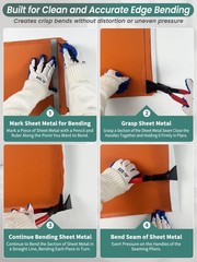 3-Piece Hand Seamers Sheet Metal Tools Straight, 45&deg; & 90&deg; Hand Sheet metal B&hellip;