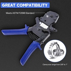 Yessources PEX Ratchet Cinch Clamp Tool for 3/8&Prime; &ndash; 1&Prime; Stainless Steel Clamp Ring