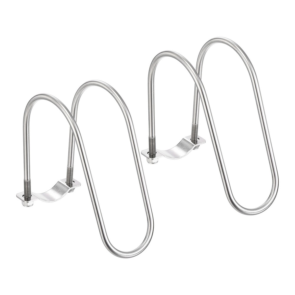 2pcs Cross Pipe Clamp 50mm x 90mm (1.97&Prime; x 3.54&Prime;) M8 Stainless Steel Tube Buckle