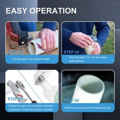 Plastic Pipe Deburring Reed Tool PP CPVC ABS PVC Chamfer Tool 1-1/4 to 4&Prime; 1-1/2&Prime;