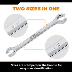 4 PCS Flare Nut Wrench Set SAE Brake Line 1/4 5/16 3/8 7/16 1/2 9/16 Inch