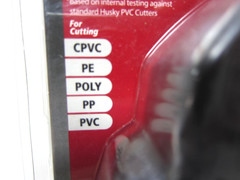 Husky 2&Prime; Quick Release Ratcheting PVC Cutter For CPVC, PE, POLY, PP, & PVC -NEW!