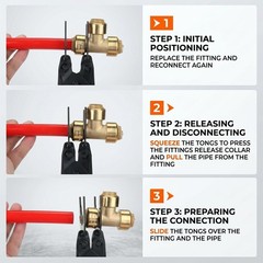 Pex Removal Tool &ndash; Push-In Clamp Pliers for Quick Disconnect of Rubber Hoses