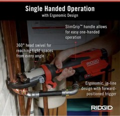 RIDGID RP 251 78238 Compact Press Tool Kit w/ RLS Jaws, Case, Charger, Batteries
