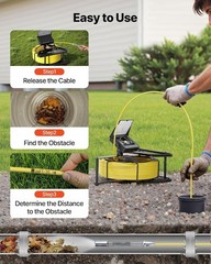 4.3&rdquo; Drain Inspection Camera with 6 LEDs & 4500mAh Battery for Pipe Inspections