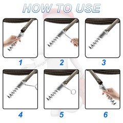 7 Pcs Drain Cleaner Combination Cutter Head Set 16mm Snake silvery