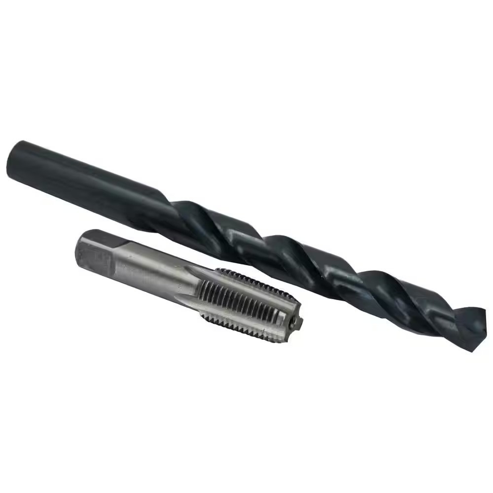 Drill America 1/4 in. Carbon Steel NPT Pipe Tap and 7/16 in High Speed (2-Piece)