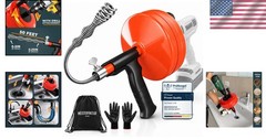 Solid Drain Auger &ndash; 50FT Auto Feed &ndash; Sink Unblocker