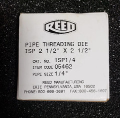 REED PIPE THREADING SET 6 Die 1/8&Prime;-1&Prime;; 3 Diestock 2&Prime;, 2.5&Prime; and 4&Prime;