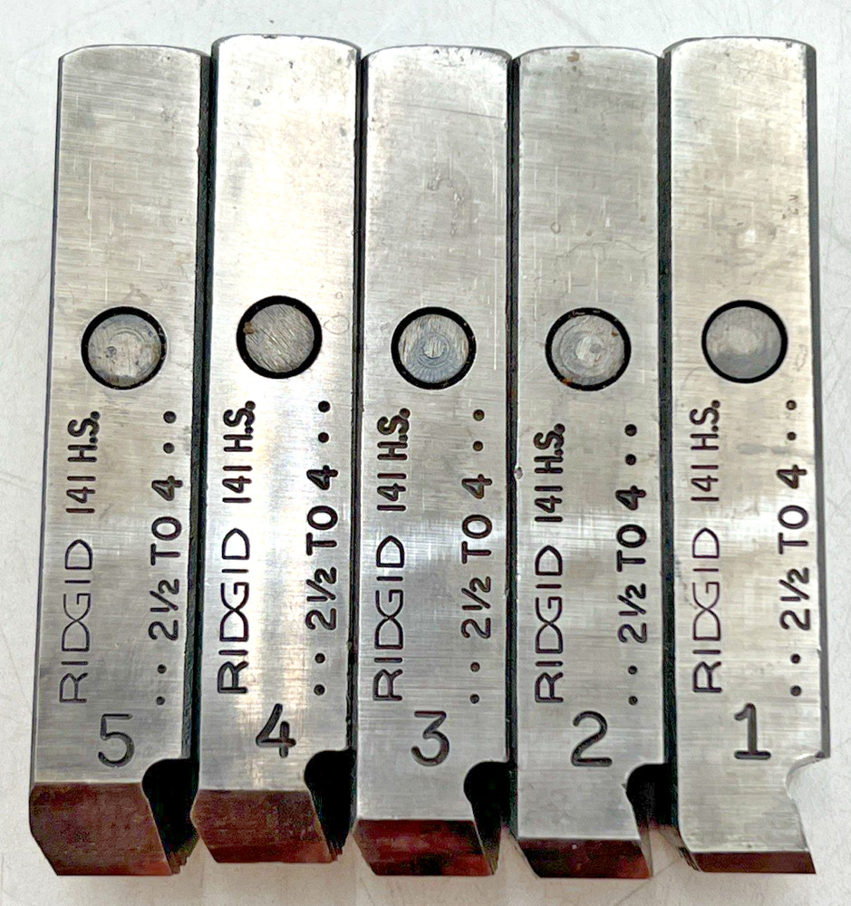 RIDGID 141 H.S. 2-1/2&Prime; TO 4&Prime; DIE SET OF 5