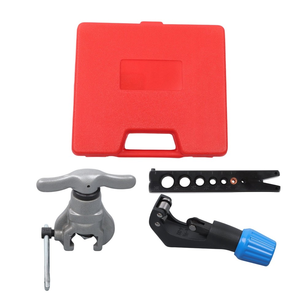 Eccentric Flaring Tools Set And Tube Cutter Kit 45&deg; For 3/16-3/4 Inch 7 Dies