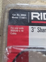 RIDGID 98055 3&Prime; Shark Tooth Cutter For Use With C-10 Cable