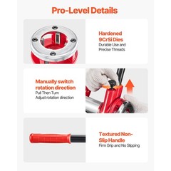 Portable Manual Pipe Threader Kit with 6 Dies for Plumbing Projects
